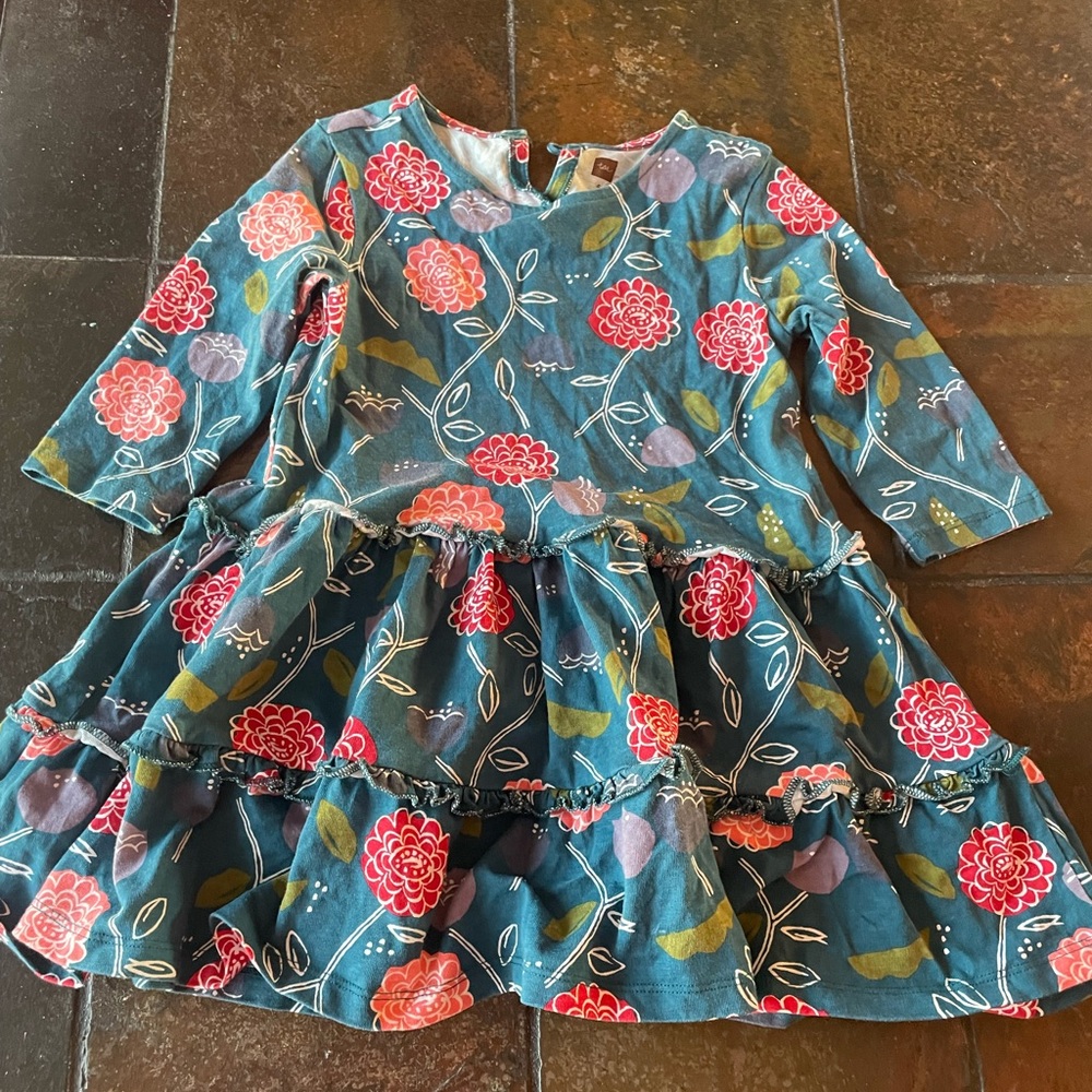 Tea Collection cotton floral dress size 4T